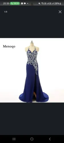 Vestido azul de festa