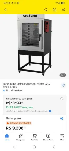 Forno Turbo Elétrico Venâncio 220v- Nunca Usado