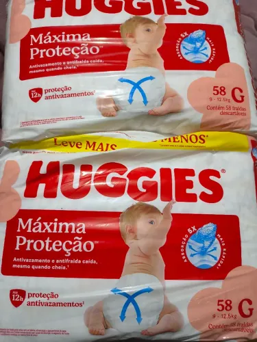Huggies g com 58 fralda 60 reais cada pacote retirar no Parolin ou pedir um Uber motoboy