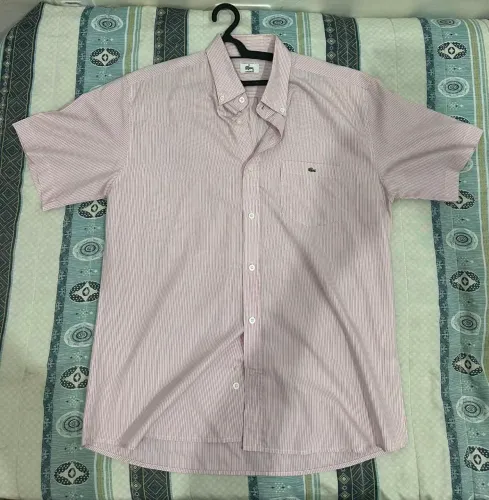 CAMISA SOCIAL ROSA | LACOSTE TAM G