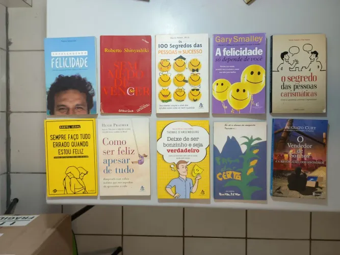 Livros diversos desapegando autoajuda