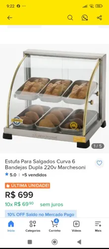 Estufa para salgados