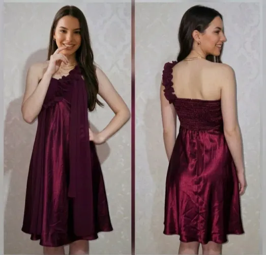 vestido de festa roxo acetinado M