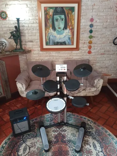 bateria eletrônica roland hd1 módulo staff drum sd1 amplificador prato d drum pad td1 
