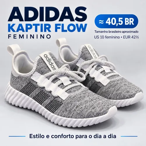Tênis Adidas Kaptir Flow Feminino Cinza - Tam. 40,5 BR