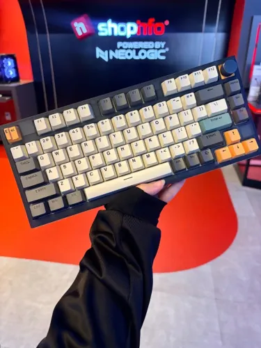 Teclado Gamer Mecânico Skyloong GK75 TI Grey, Switch KTT Red, 3 Modos, Hot swap