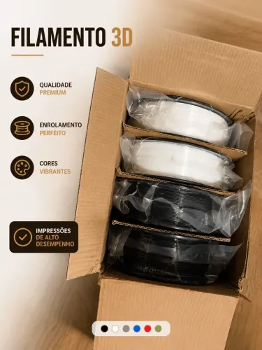 Filamento PLA Silk YUGMCOCE 1,75 mm - Kit 4 rolos (Preto e Branco) - Lacrado