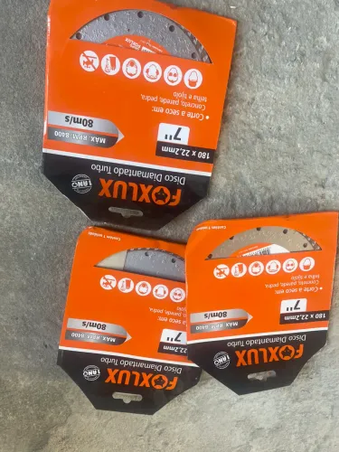 3 Discos Diamantados Turbo Foxlux 7? 180mm - Novos