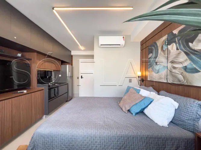Studio Mobiliado à Venda na Bela Vista, 20m² com Varanda Próximo à Paulista e Metrô