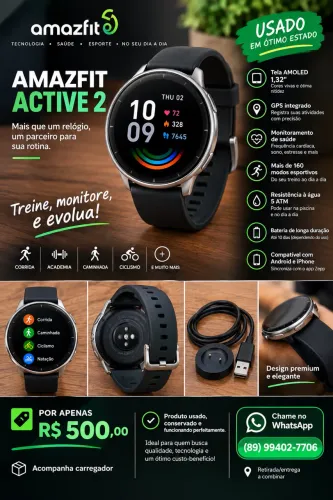 Relógio amazfit active 2 gps