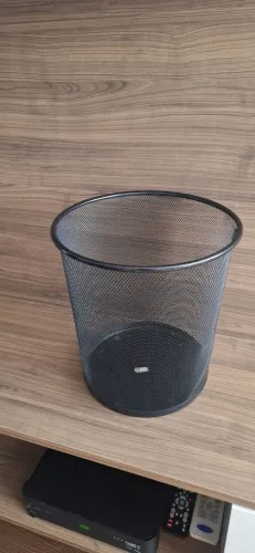 Lixeira aramada preta Tok Stok
