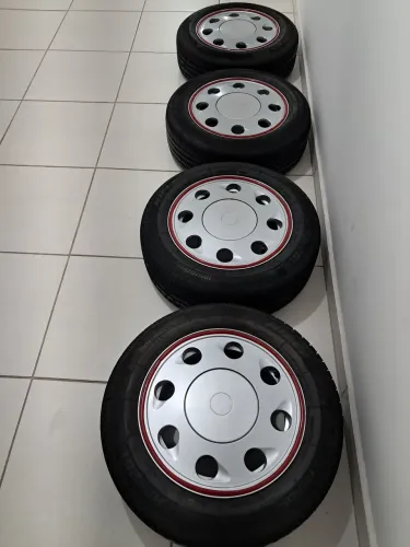 JOGO DE RODAS ARO 14 COM PNEU NOVO