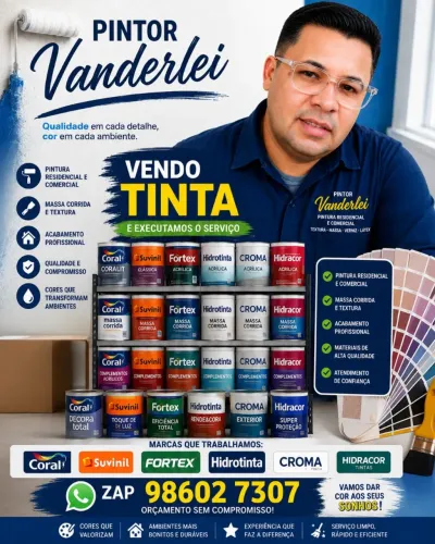 Vendo tinta executamos o serviço de pintura