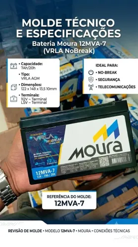 Bateria Moura 12mva-7ah disponível 
