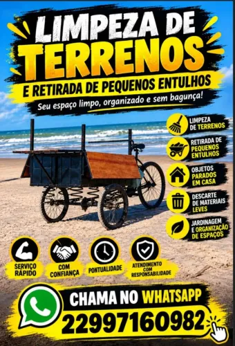 Serviços gerais! Limpeza e retirada de objetos!