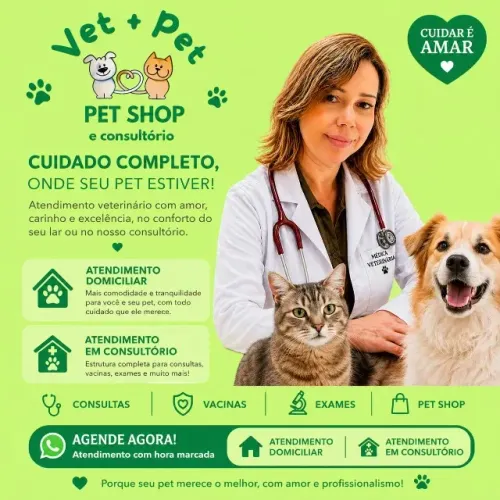 Consulta Veterinária, vacinas e exames laboratoriais.