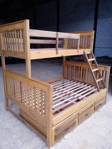 Treliche com Cama de Casal Madeira Demolição