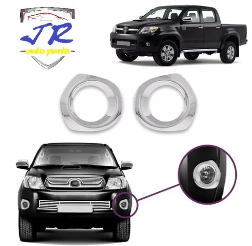 Par Aplique Moldura Cromada Milha Hilux 2009 2010 2011