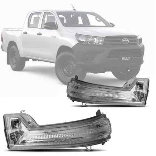 Pisca de Retrovisor Toyota Hilux 2016 - Cd Cs - Cromado LD LE - Led - Metagal
