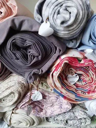 Retalho de malha, moletom peluciado, cotton, ribana, visco Lycra, etc...