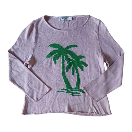 Blusa de tricô infantil com estampa de coqueiros Mixed Kids 