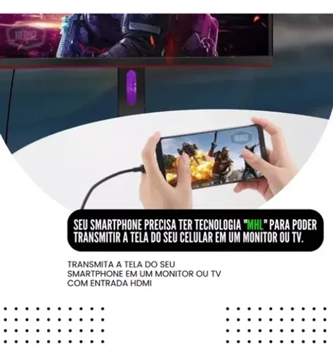 Cabo Hdmi Femea x tipo C 4k - conectar celular c com a TV