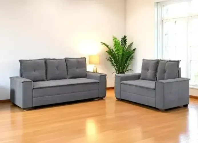 Oferta Sofá 2 e 3 lugares Barcelona Cinza