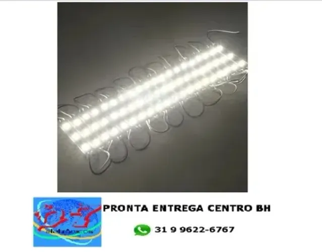20 Módulo de LED 5050 3-led 12v Branco Frio 2 Metros Linear + Fonte 12v 2a