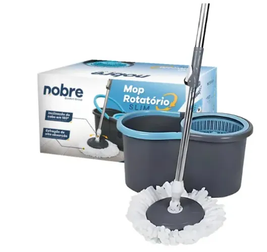 conjunto mop rotatório (balde 13 lts c/ cesto plastico)