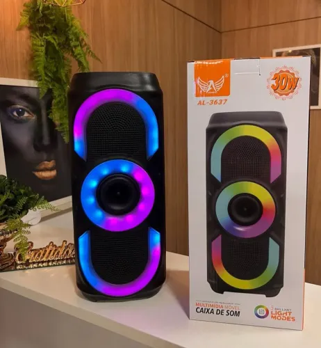 Caixa de som sem fio com luz de Led!!!<br>