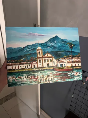 Quadro pintado a mão Paraty
