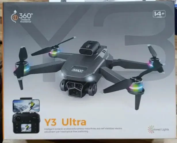 Drone Y3 Ultra com Câmera Dupla 4k Wifi 1080p E Transmissão Óptica
