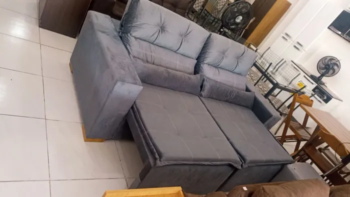 Sofá retrátil e reclinável cinza-Novo Pronta Entrega!!!