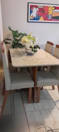 Mesa de jantar 4 cadeiras tampo de vidro frete grátis entrego hoje R$ 1.599,99 a vista 