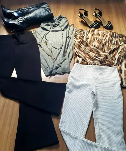 Calças, Blusas, Bota, acessórios..
