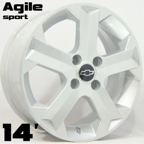 Jogo de Rodas de Liga Leve aro 14 chevrolet Agile Sport  Prata 4x100