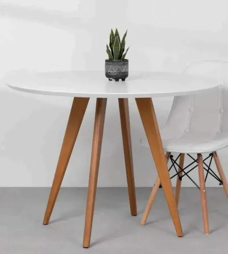 Mesa redonda branca/off white