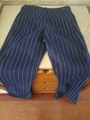 Calça Jeans Listrada Azul