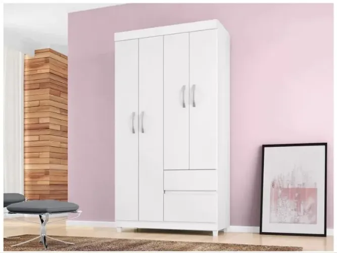 Guarda Roupa 4 Portas 2 Gavetas Novo Varios Modelos