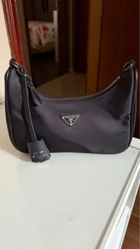 Bolsa transversal preta de nylon