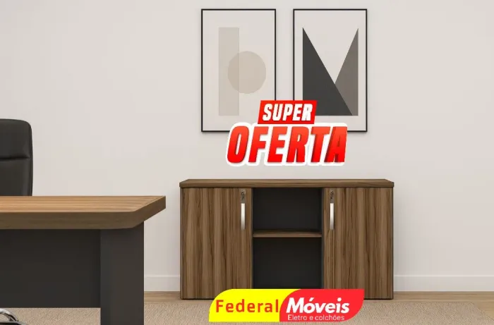 Armário Baixo 2 Portas 0,75x1,32x0,42 - Funcional e perfeito para seu escritório!