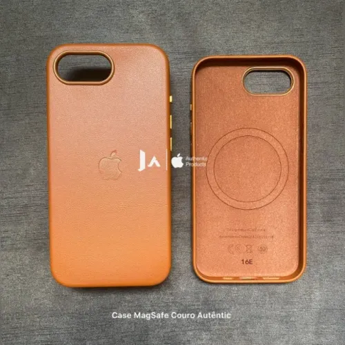 CASE COURO MAGSAFE - IPHONE 16E (MARROM)