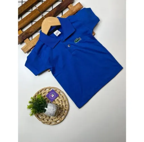 Camisa Polo Infantil Lacoste Azul
