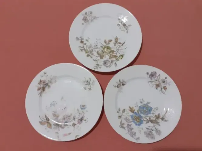 Pratos em Porcela Francesa Alfred Hache & Cº Vierzon França