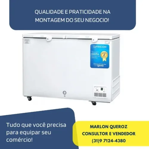 Freezer Horizontal tampa Cega Fricon 411 Litros