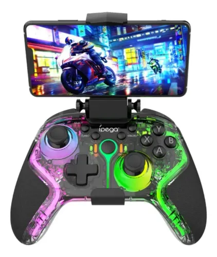 Controle Gamer Multifuncional Ípega PG-9666T Sem Fio - RGB, PC, Switch e Mobile!
