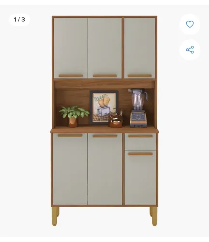 Armário de Cozinha Compacto com Design Moderno