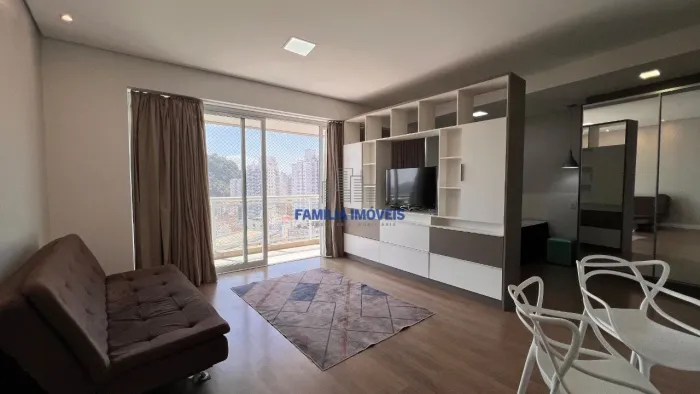 Apartamento para alugar um quarto vista mar Pompéia Santos SP