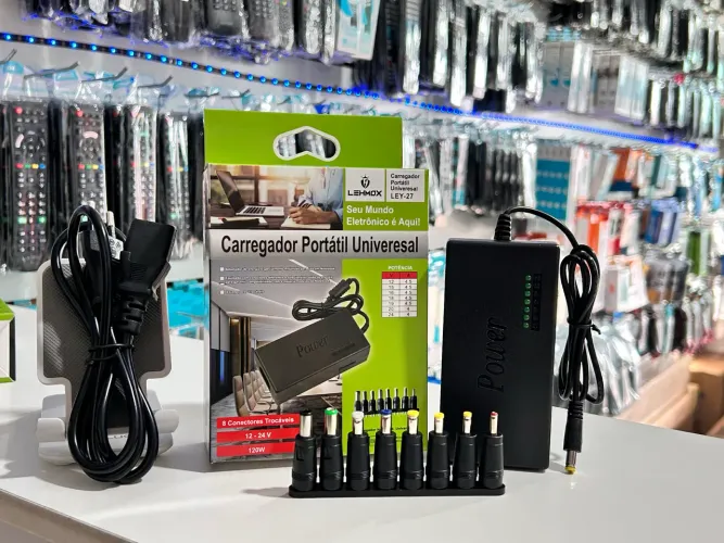 Fonte Universal para Notebook / Monitor / Smart TV 120W com 8 Plug's