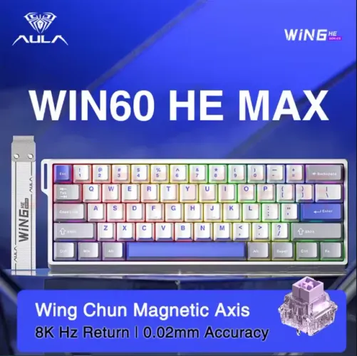 Teclado Magnético Aula Win60 He Max Branco Rgb 8k 0.4mm Gamer